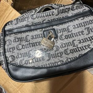 Juicy Couture Black and Gray Logo Messenger Bag